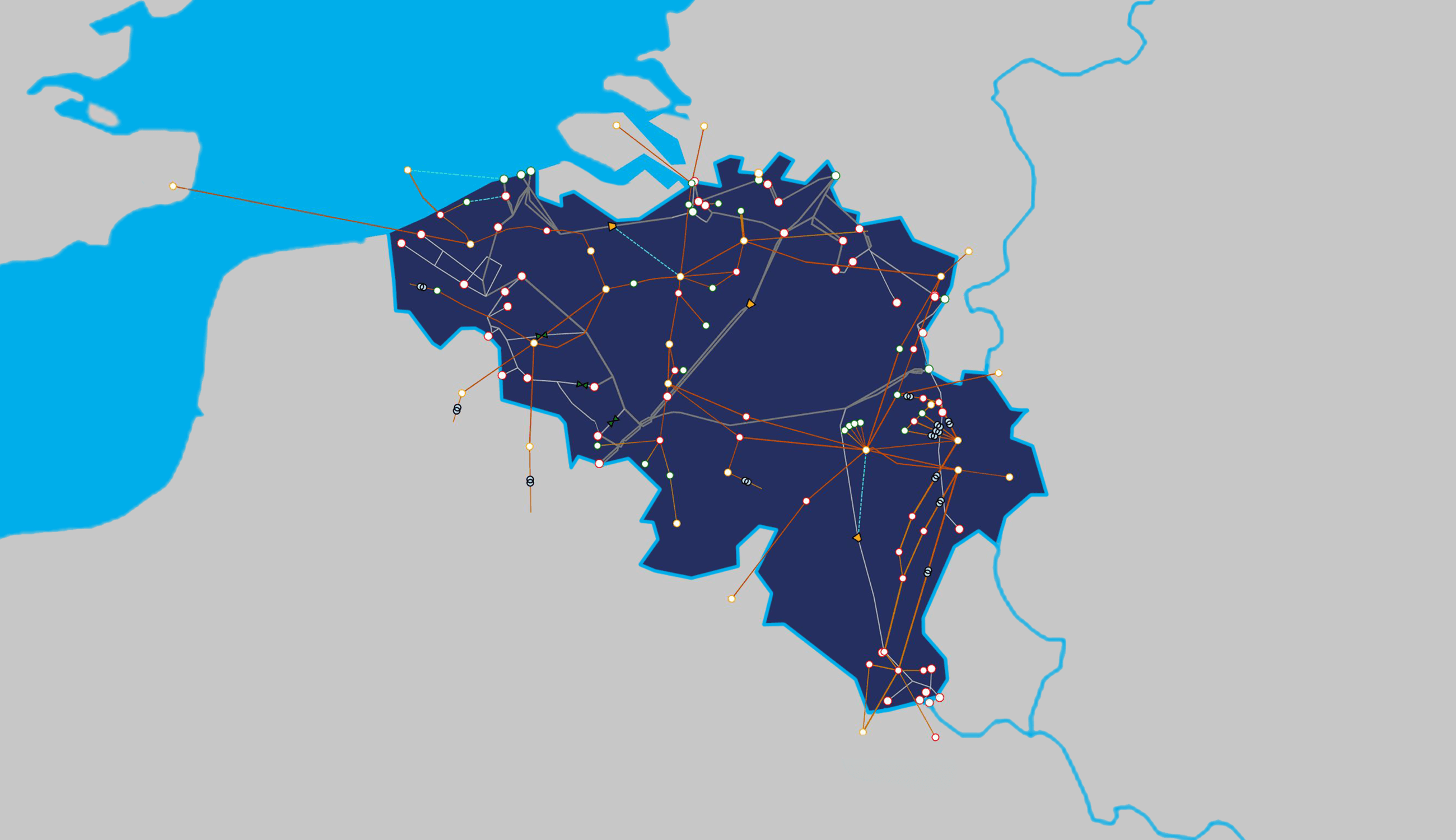 Synthetic Model of Coupled Belgian Electricity & Gas Networks